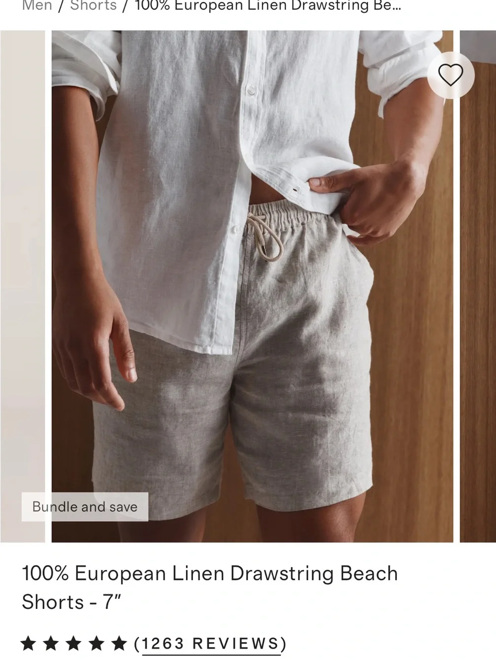 NWT Quince Men’s Linen Shorts